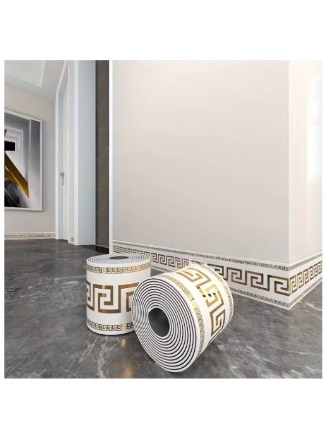 لفة واحدة من ملصقات حواف ورق الجدران، حواف أسقف ذاتية اللصق، حواف جدارية لتزيين المنزل بنفسك، 10 سم × 5 أمتار